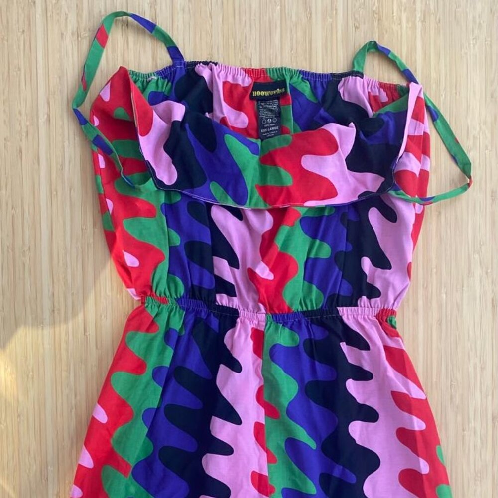 Nooworks Retro squiggle spaghetti strap jumpsuit sz XXXL